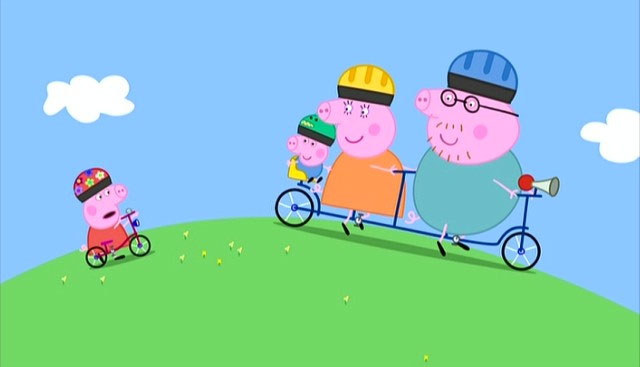 peppapig cycling with family